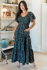 Jerah Smocked Dress | Baltic Born Deep Jade Floral