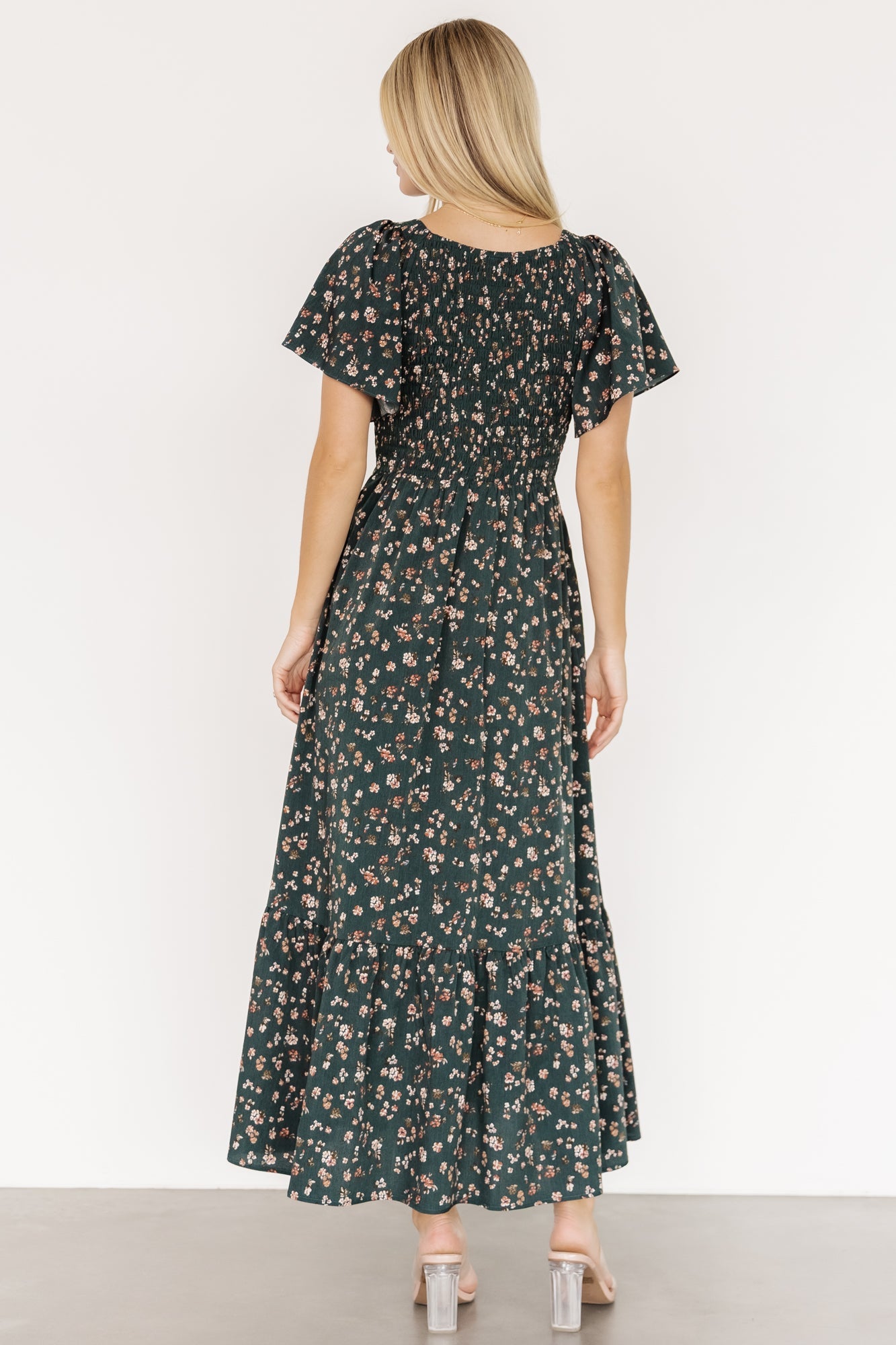Jerah Smocked Dress | Baltic Born Deep Jade Floral