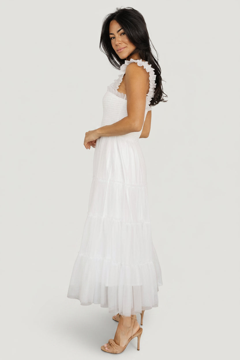 Emma Smocked Tulle Dress | Baltic Born Off White