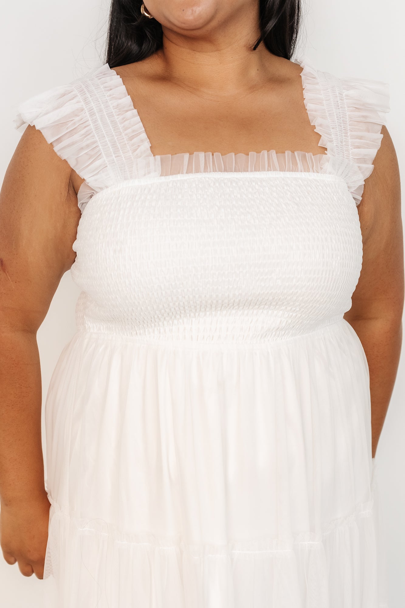 Emma Smocked Tulle Dress | Baltic Born Off White