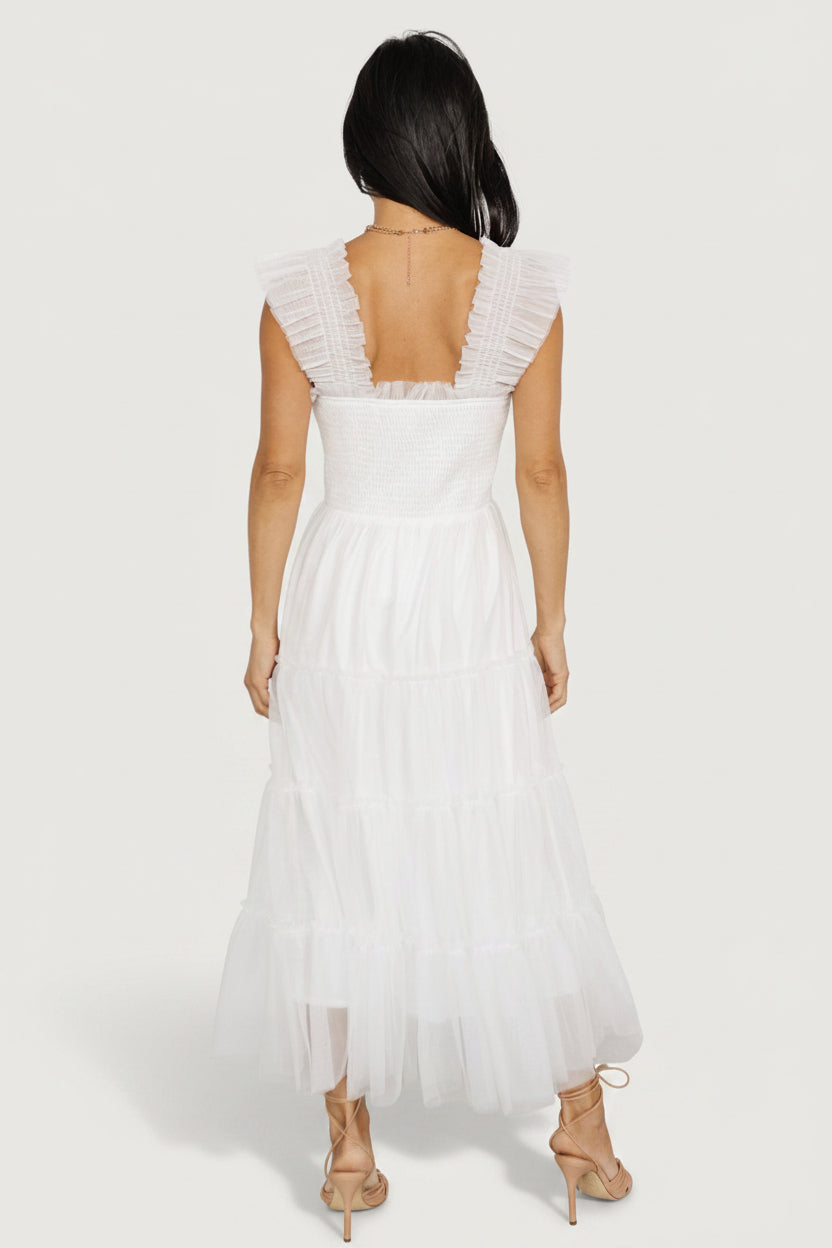 Emma Smocked Tulle Dress | Baltic Born Off White