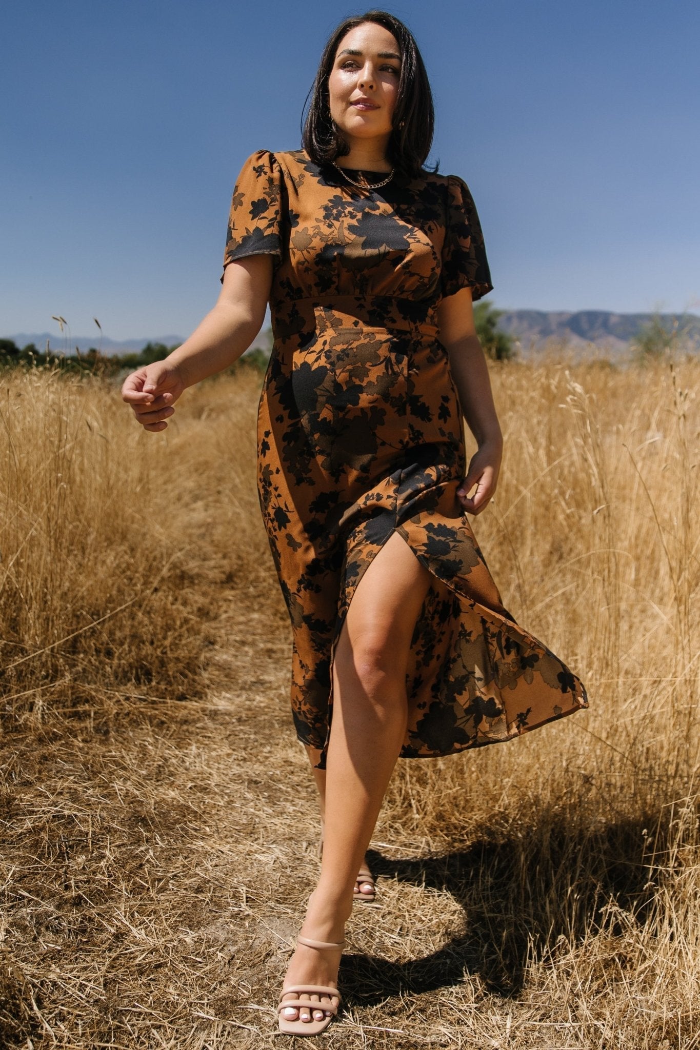 Lenni Midi Dress | Baltic Born Espresso Print