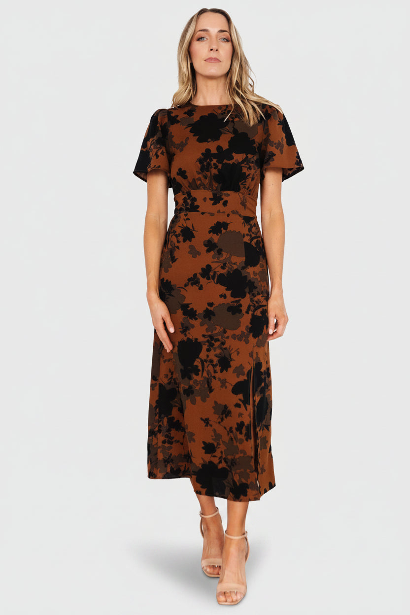 Lenni Midi Dress | Baltic Born Espresso Print