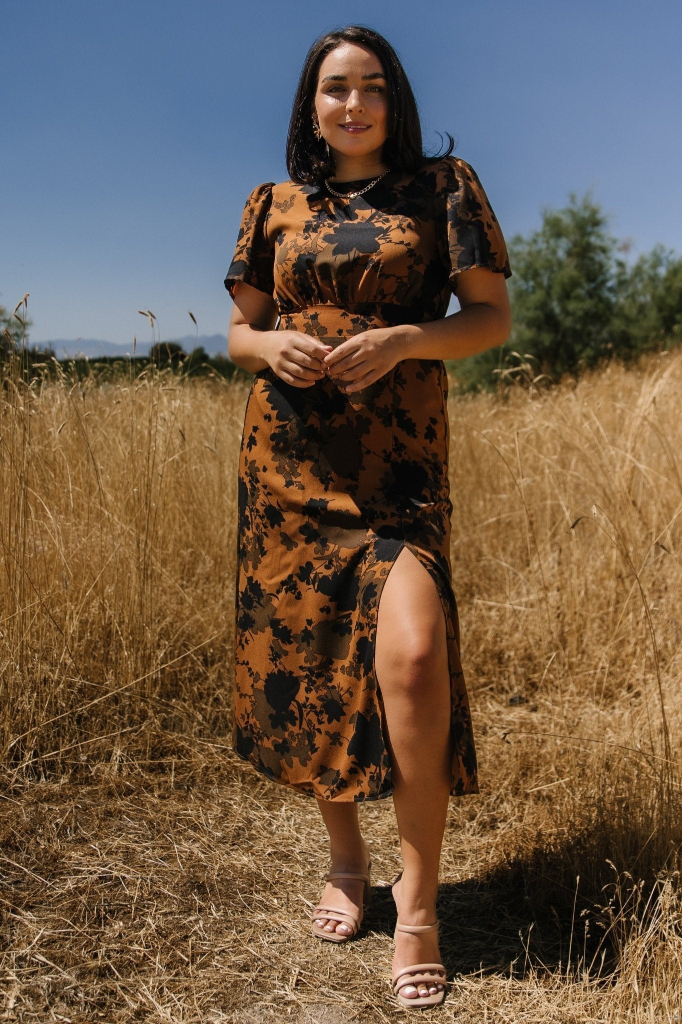Lenni Midi Dress | Baltic Born Espresso Print