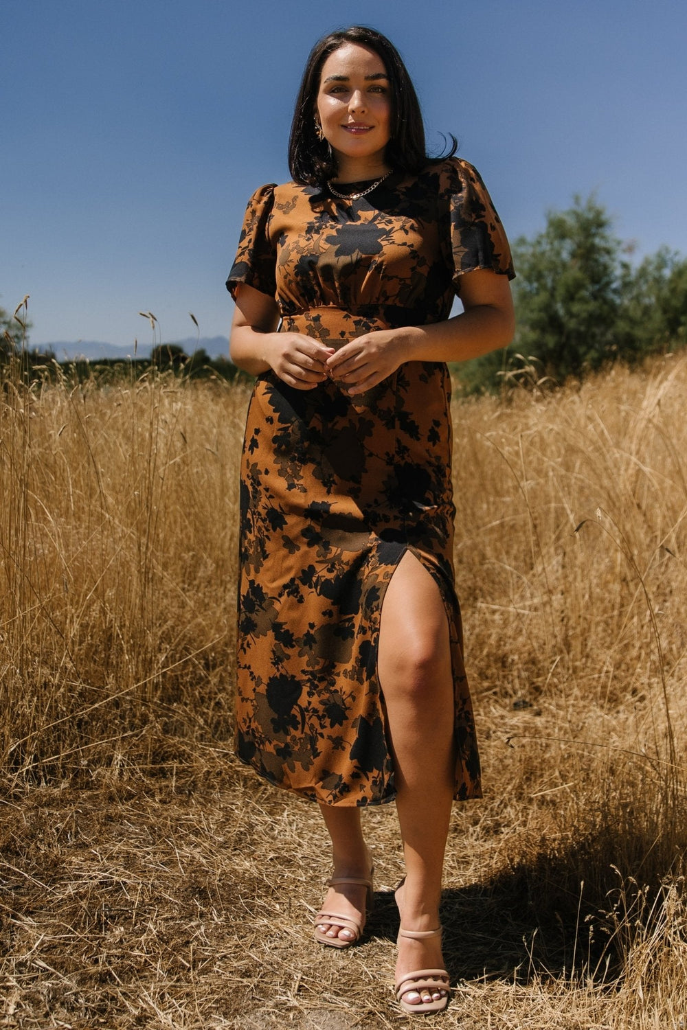 Lenni Midi Dress | Baltic Born Espresso Print