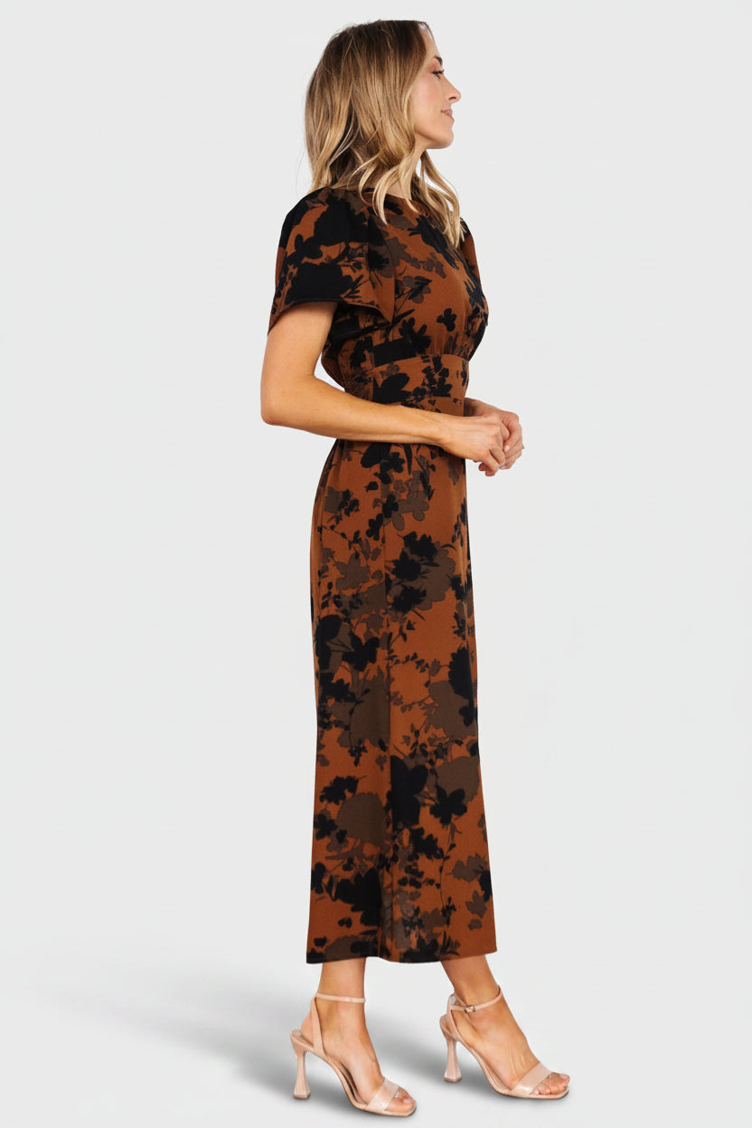 Lenni Midi Dress | Baltic Born Espresso Print