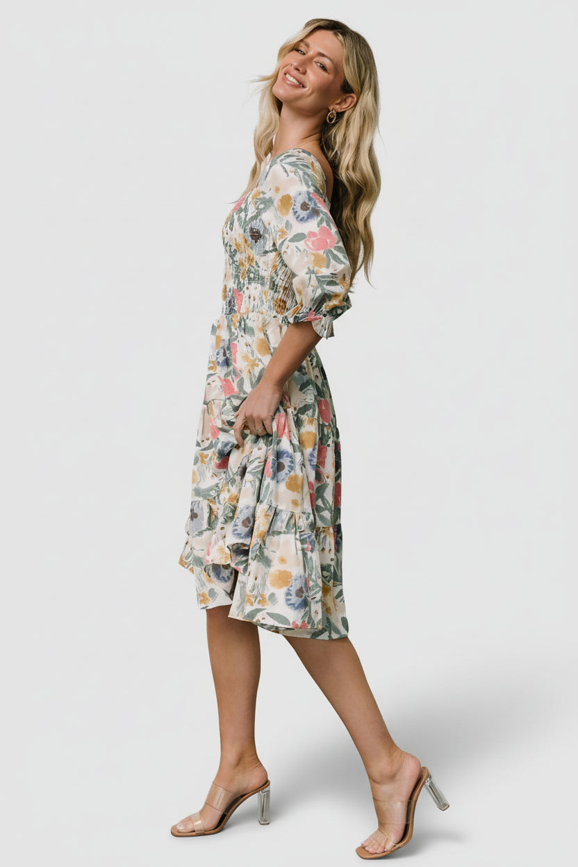 Marta Smocked Midi Dress | Baltic Born Multi Floral