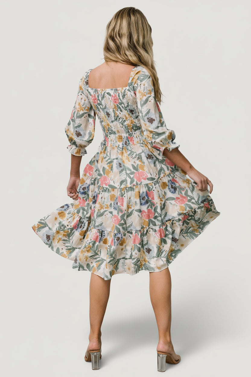 Marta Smocked Midi Dress | Baltic Born Multi Floral