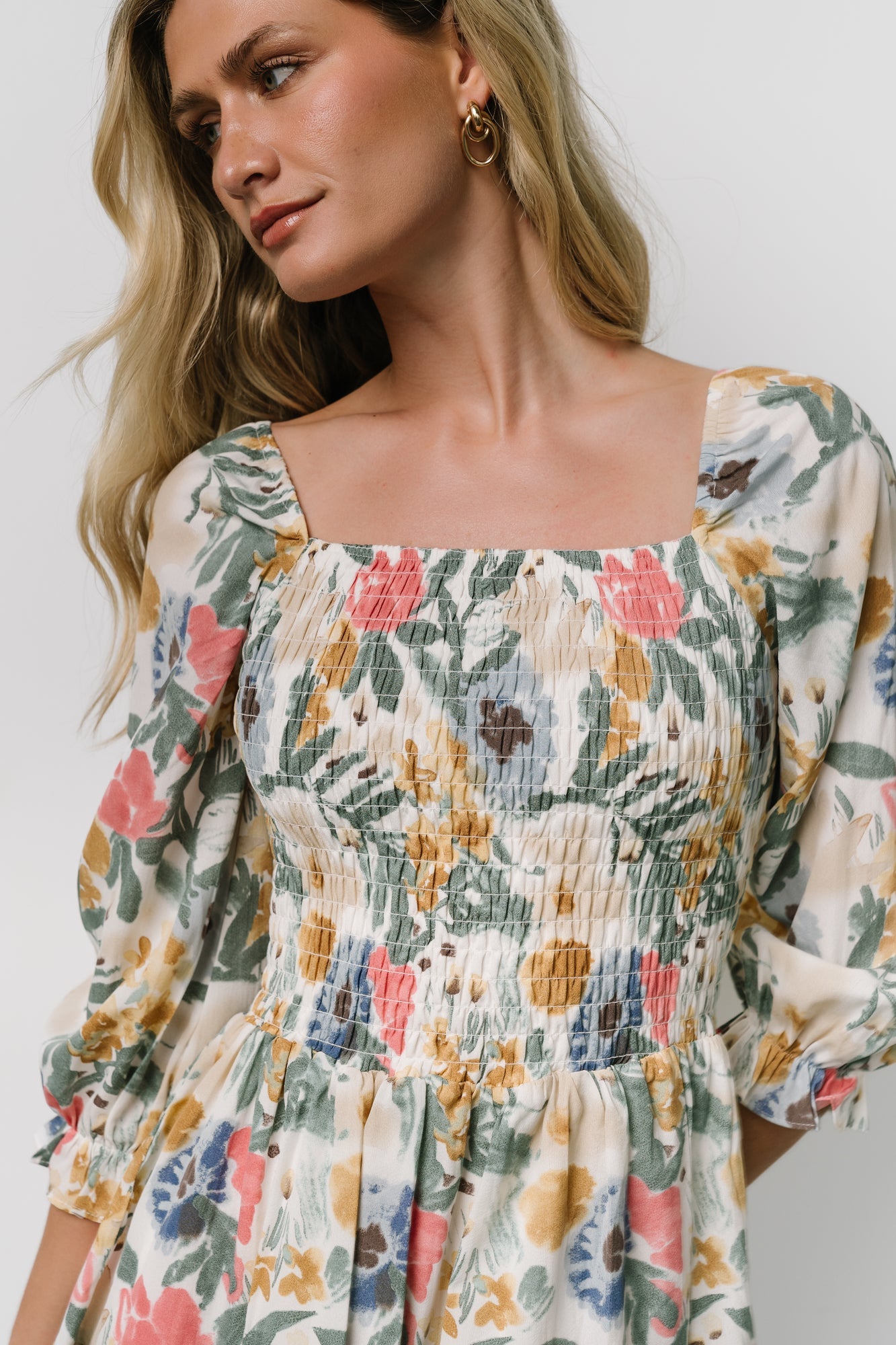 Marta Smocked Midi Dress | Baltic Born Multi Floral