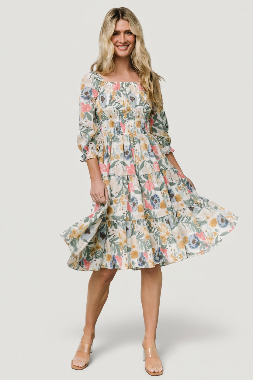 Marta Smocked Midi Dress | Baltic Born Multi Floral