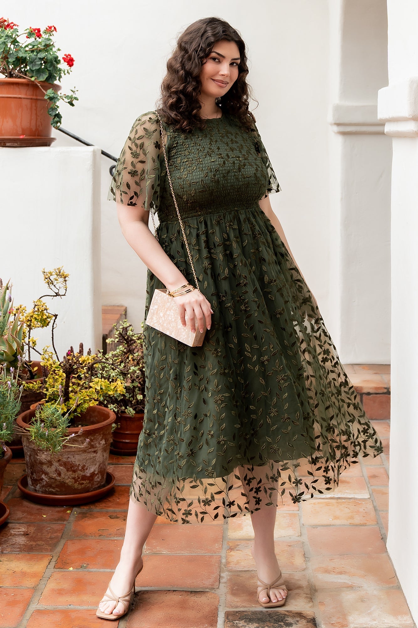 Kendra Embroidered Dress | Baltic Born Olive