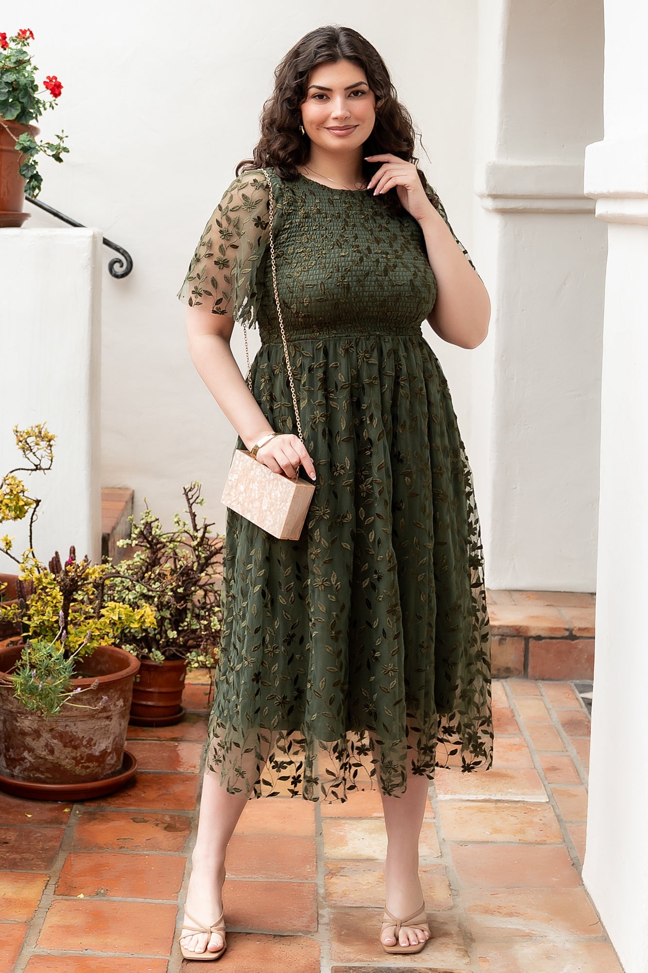 Kendra Embroidered Dress | Baltic Born Olive
