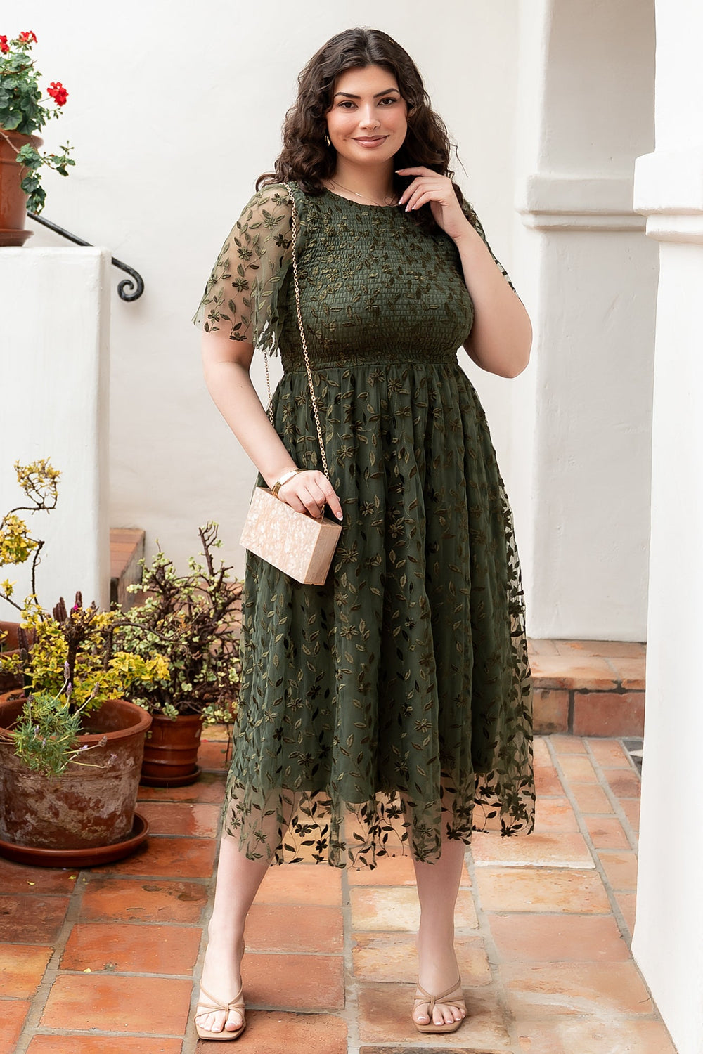 Kendra Embroidered Dress | Baltic Born Olive