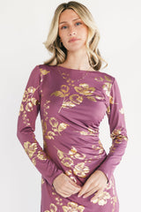 Valeria Midi Dress | Baltic Born Dusty Orchid + Gold