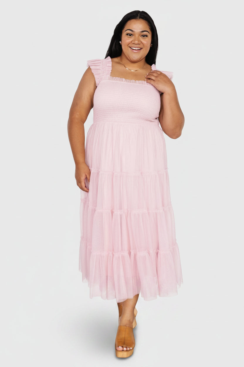 Emma Smocked Tulle Dress | Baltic Born Mauve