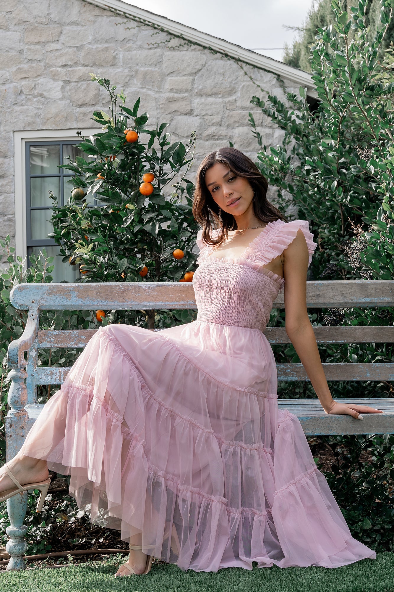 Emma Smocked Tulle Dress | Baltic Born Mauve