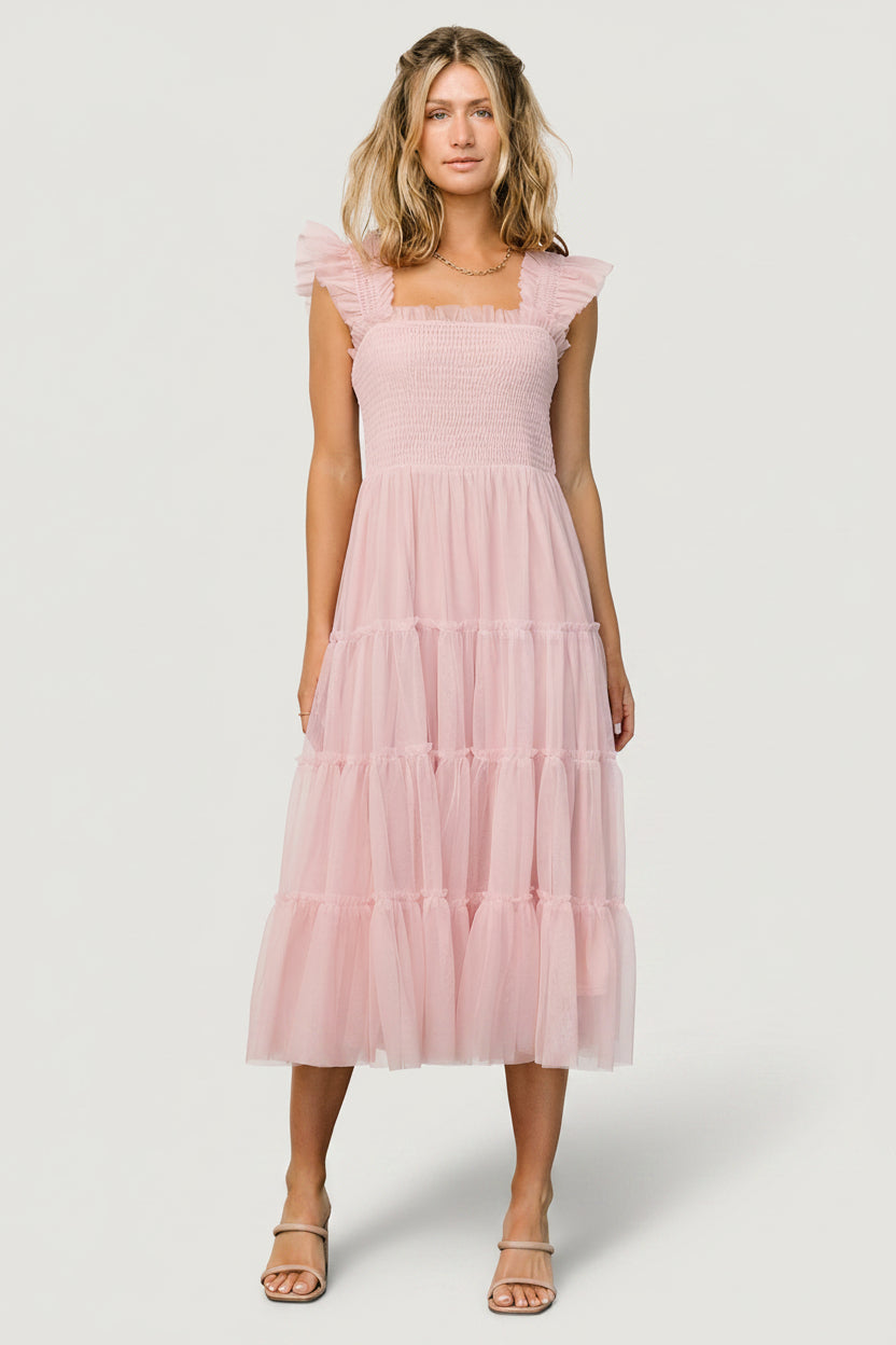 Emma Smocked Tulle Dress | Baltic Born Mauve