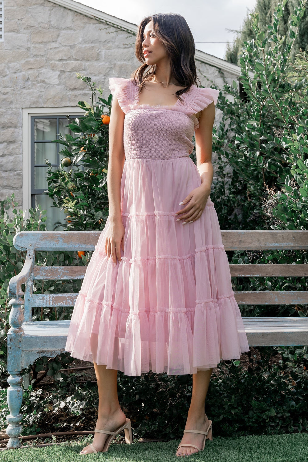 Emma Smocked Tulle Dress | Baltic Born Mauve