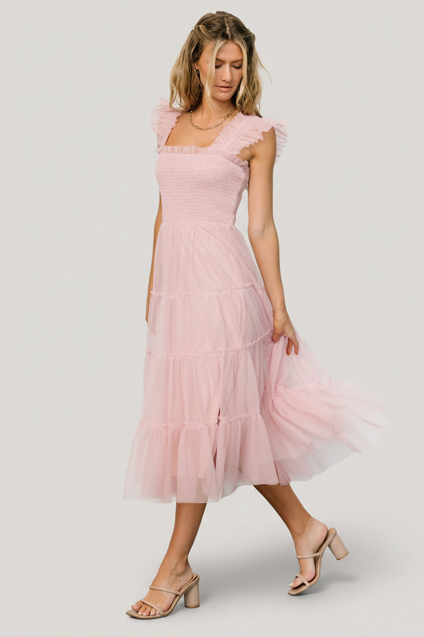 Emma Smocked Tulle Dress | Baltic Born Mauve