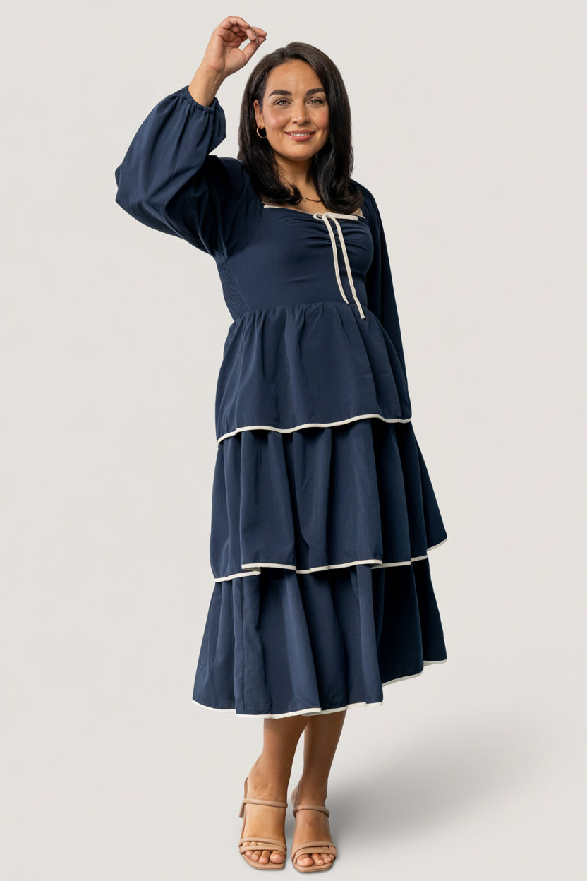 Barcelona Tiered Dress | Baltic Born Navy