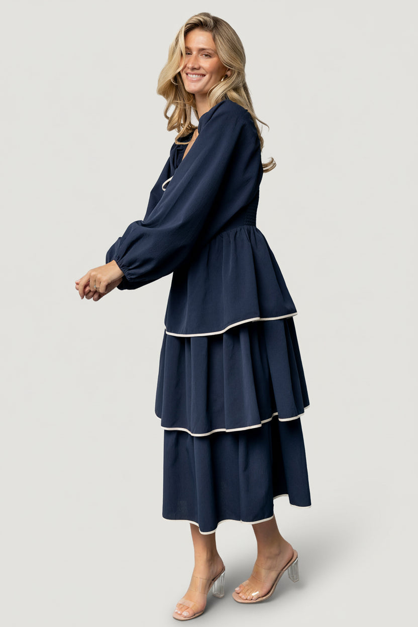 Barcelona Tiered Dress | Baltic Born Navy