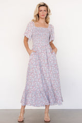 Lyssa Smocked Dress | Baltic Born Dusty Blue Floral