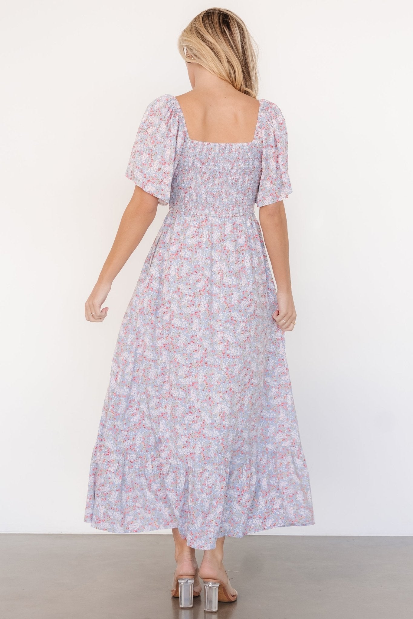 Lyssa Smocked Dress | Baltic Born Dusty Blue Floral