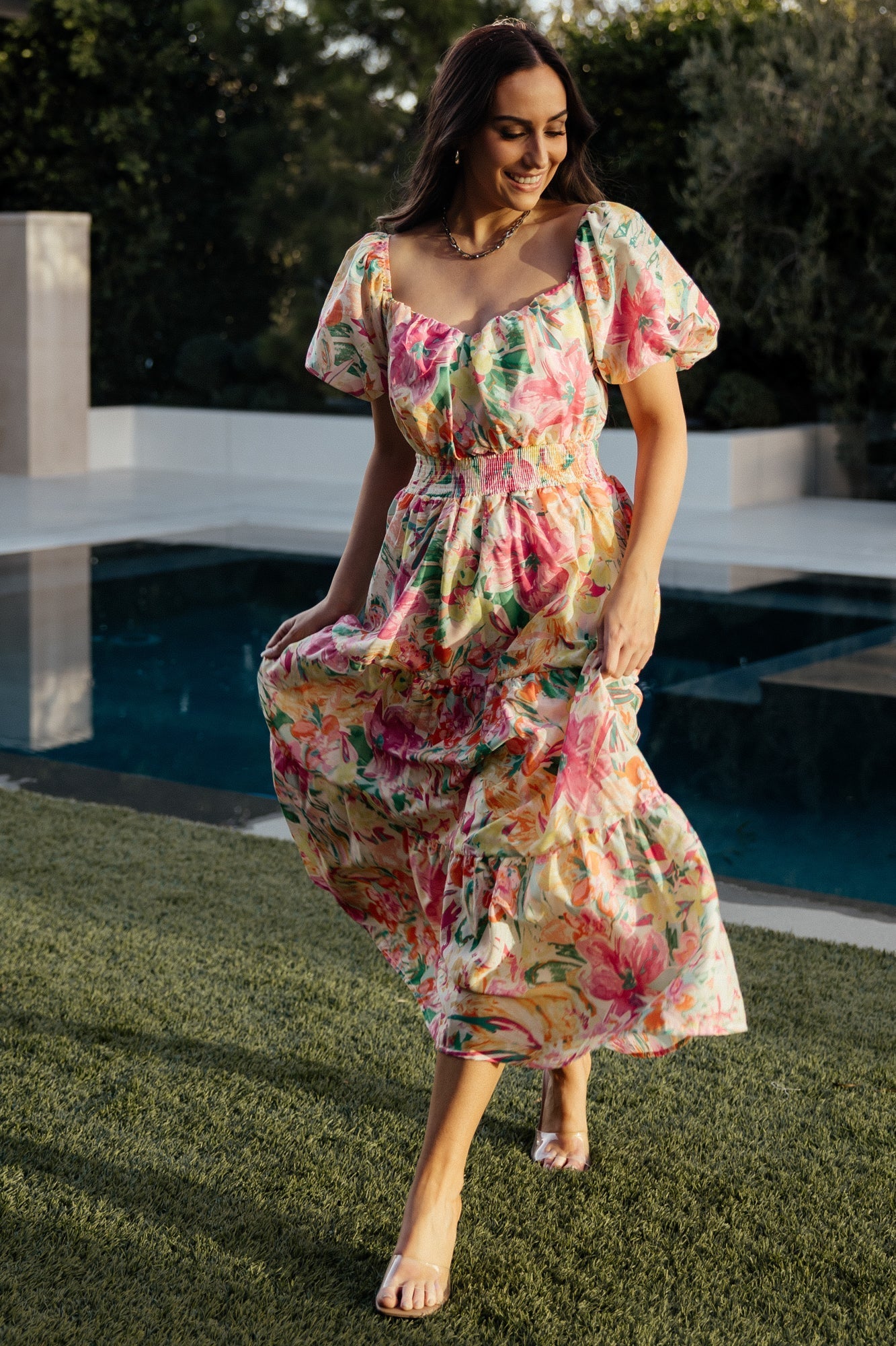 Denzel Puff Sleeve Midi Dress | Baltic Born Multi Floral