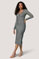 Denver Ribbed Midi Dress | Baltic Born Heathered Jade