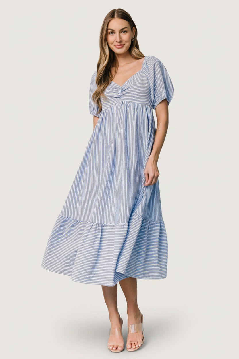 Poppy Midi Dress | Baltic Born Blue + Off White