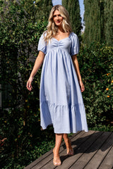 Poppy Midi Dress | Baltic Born Blue + Off White