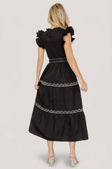 Elisa Embroidered Midi Dress | Baltic Born Black