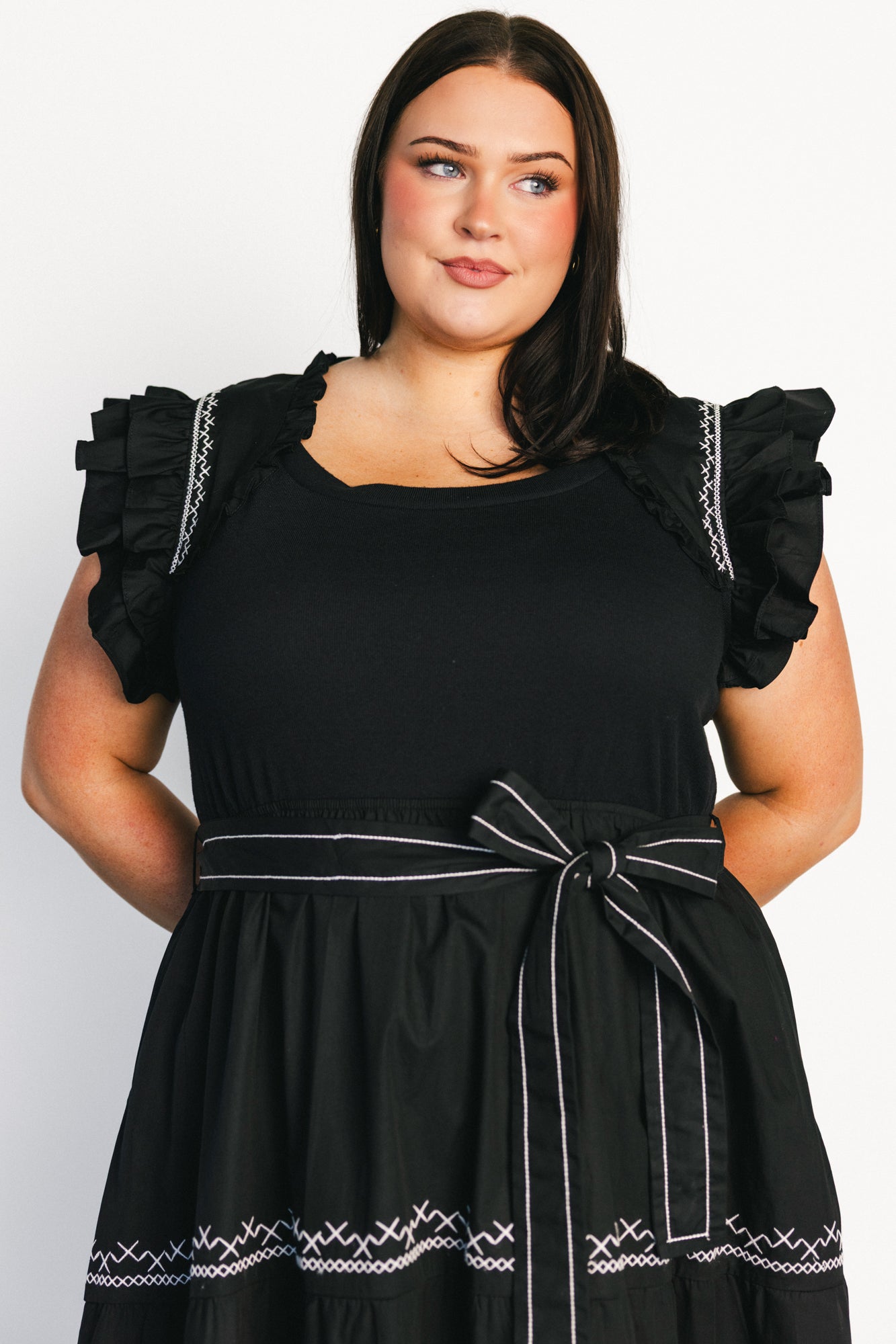 Elisa Embroidered Midi Dress | Baltic Born Black