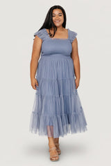 Emma Smocked Tulle Dress | Baltic Born Slate Blue