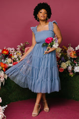 Emma Smocked Tulle Dress | Baltic Born Slate Blue