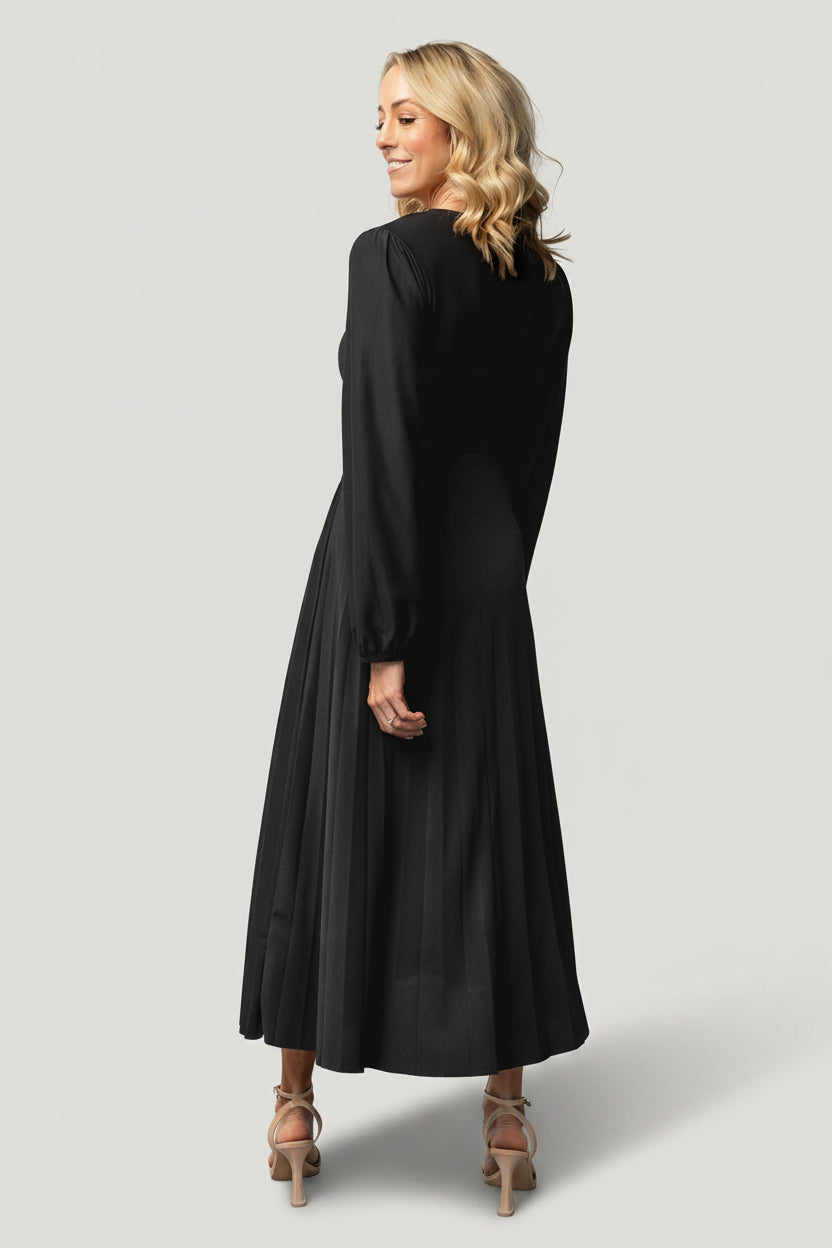 Lynda Pleated Midi Dress | Baltic Born Black