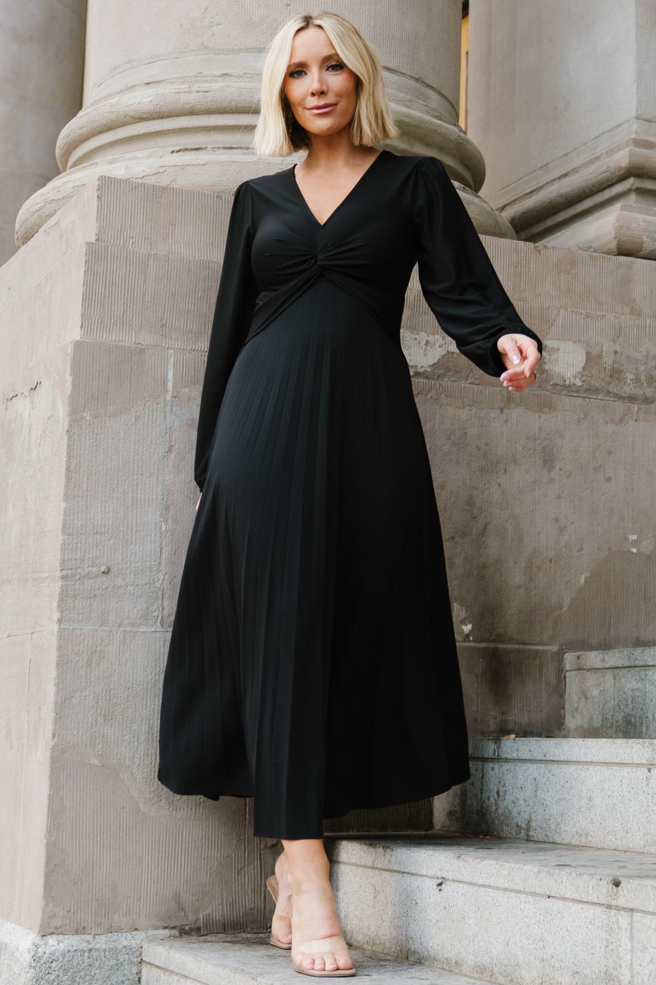 Lynda Pleated Midi Dress | Baltic Born Black