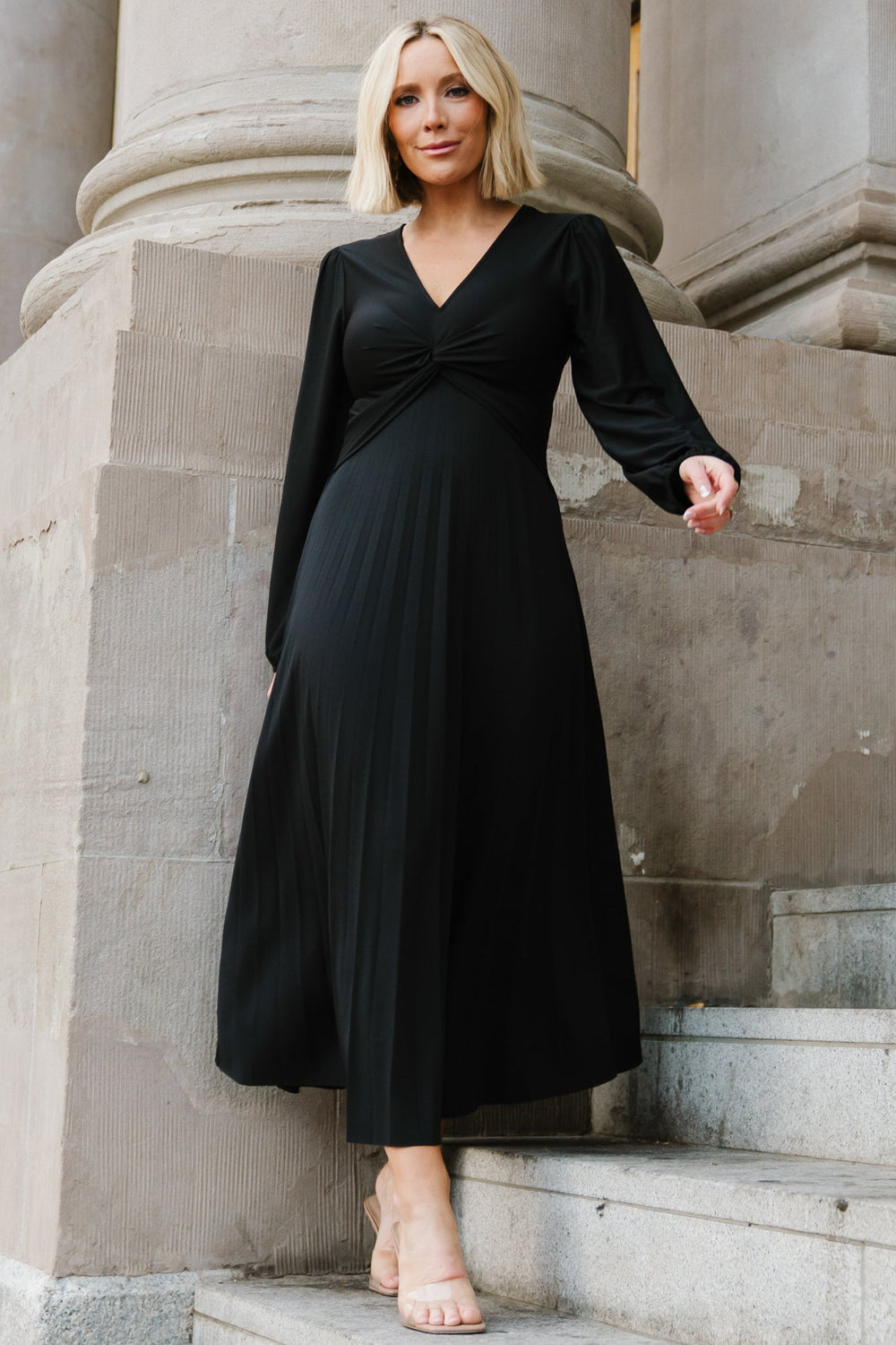 Lynda Pleated Midi Dress | Baltic Born Black