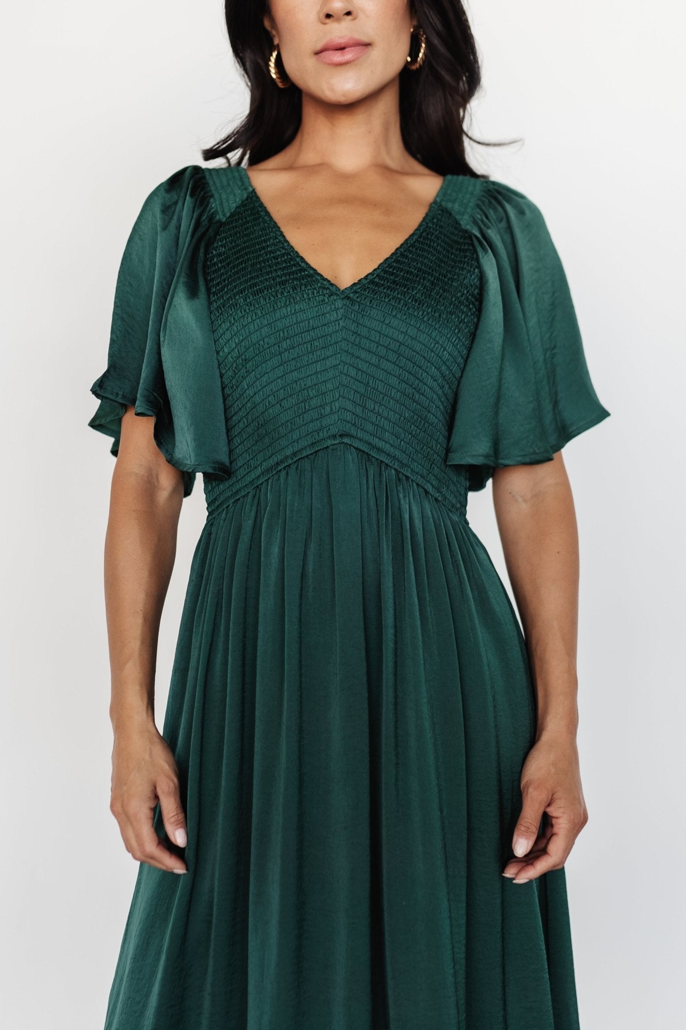 Lovell Smocked Midi Dress | Baltic Born Emerald