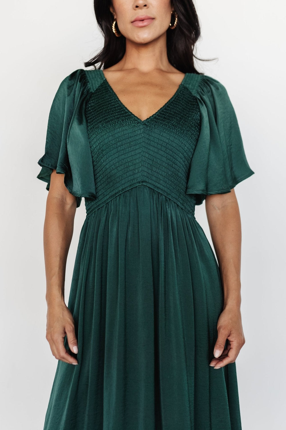 Lovell Smocked Midi Dress | Baltic Born Emerald
