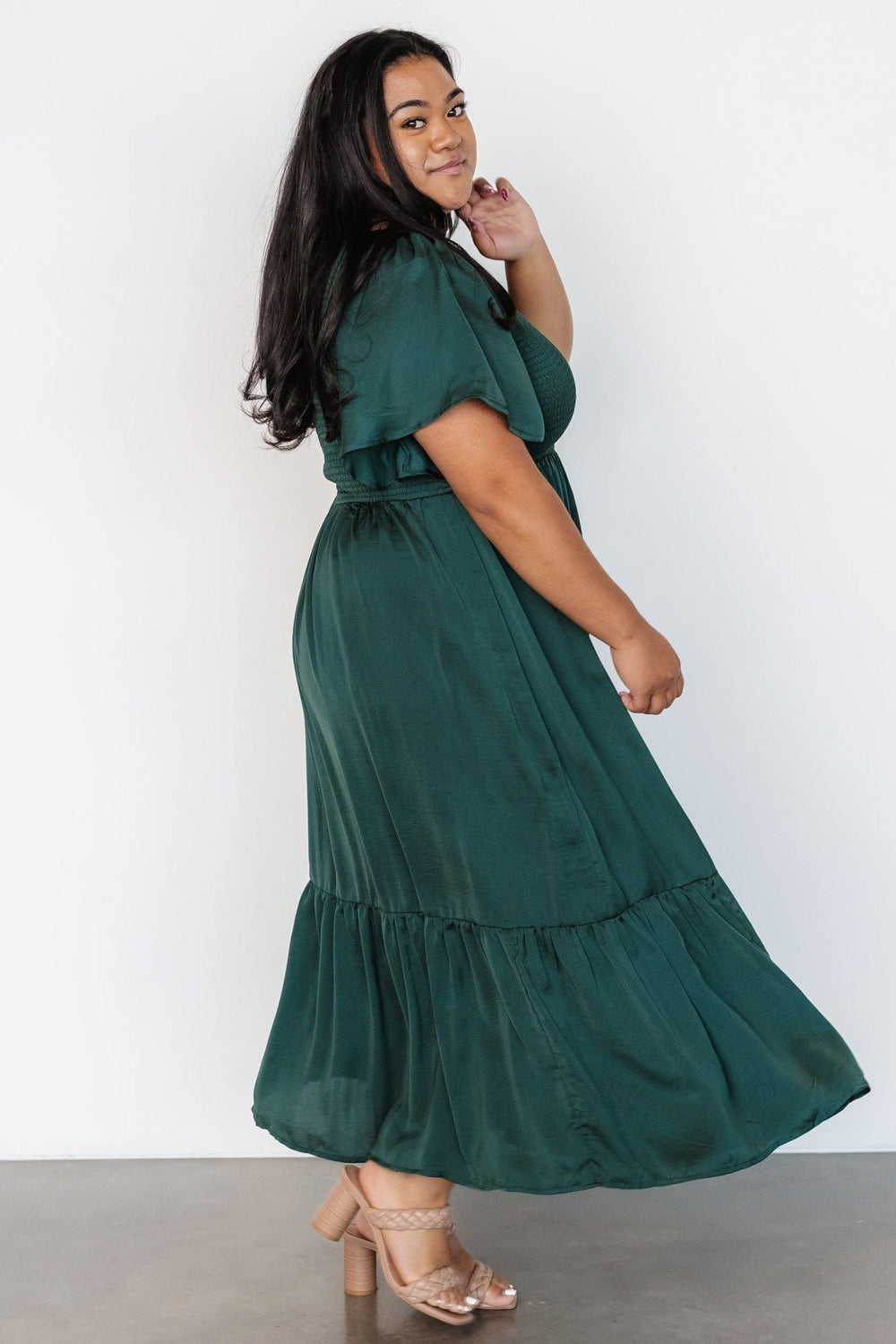 Lovell Smocked Midi Dress | Baltic Born Emerald