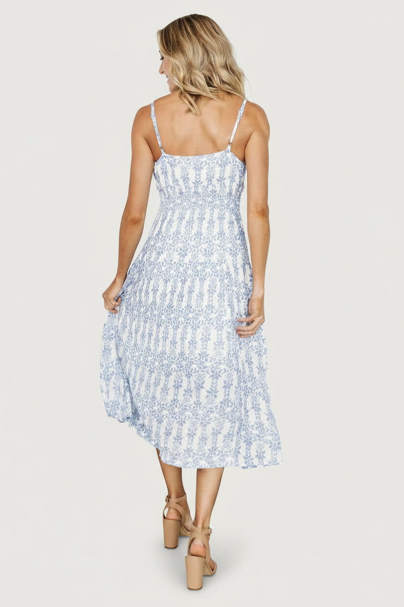 Thebes Tank Midi Dress | Baltic Born Blue Print