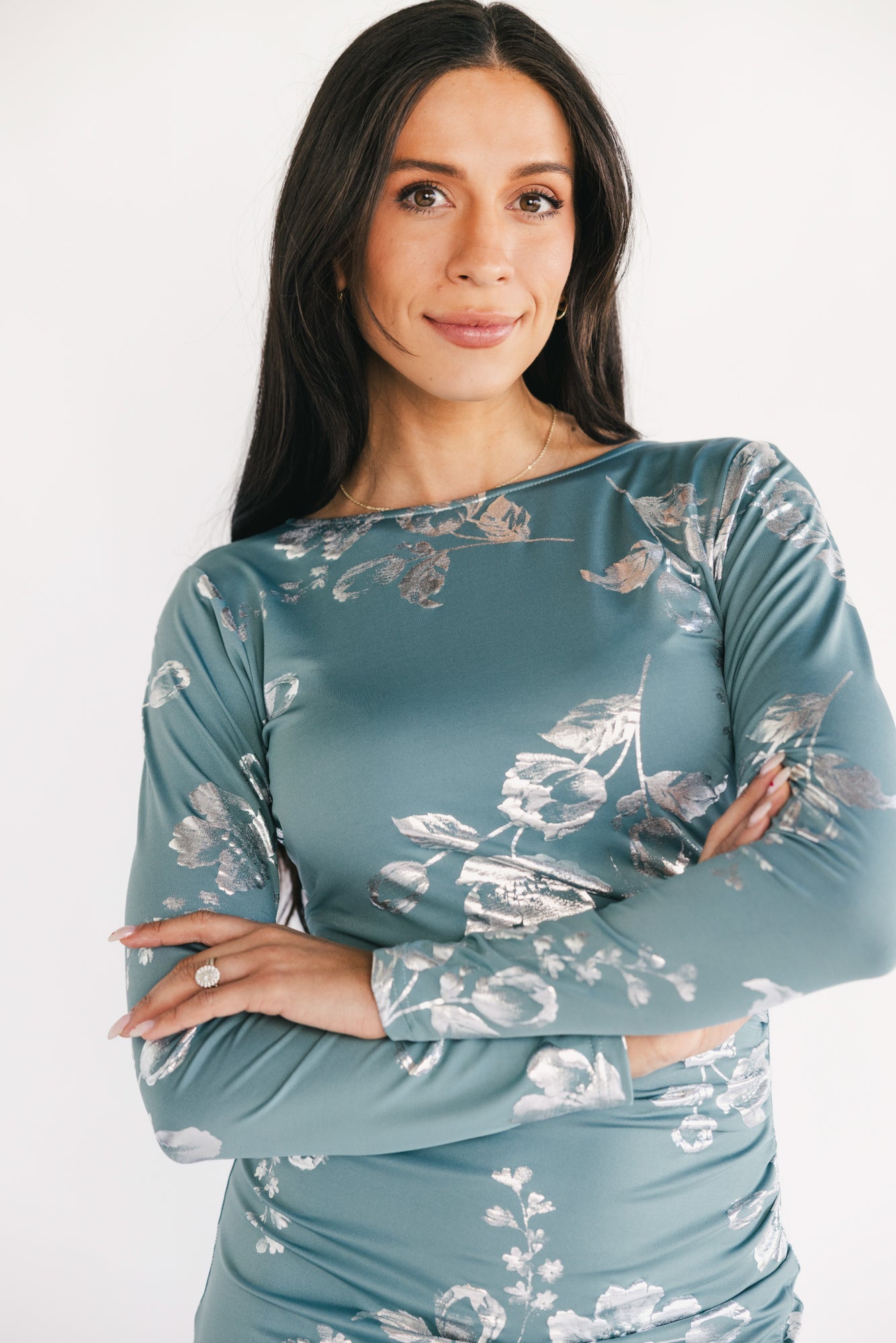 Valeria Midi Dress | Baltic Born Vintage Teal + Silver