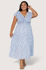 Crete Midi Dress | Baltic Born Blue + White