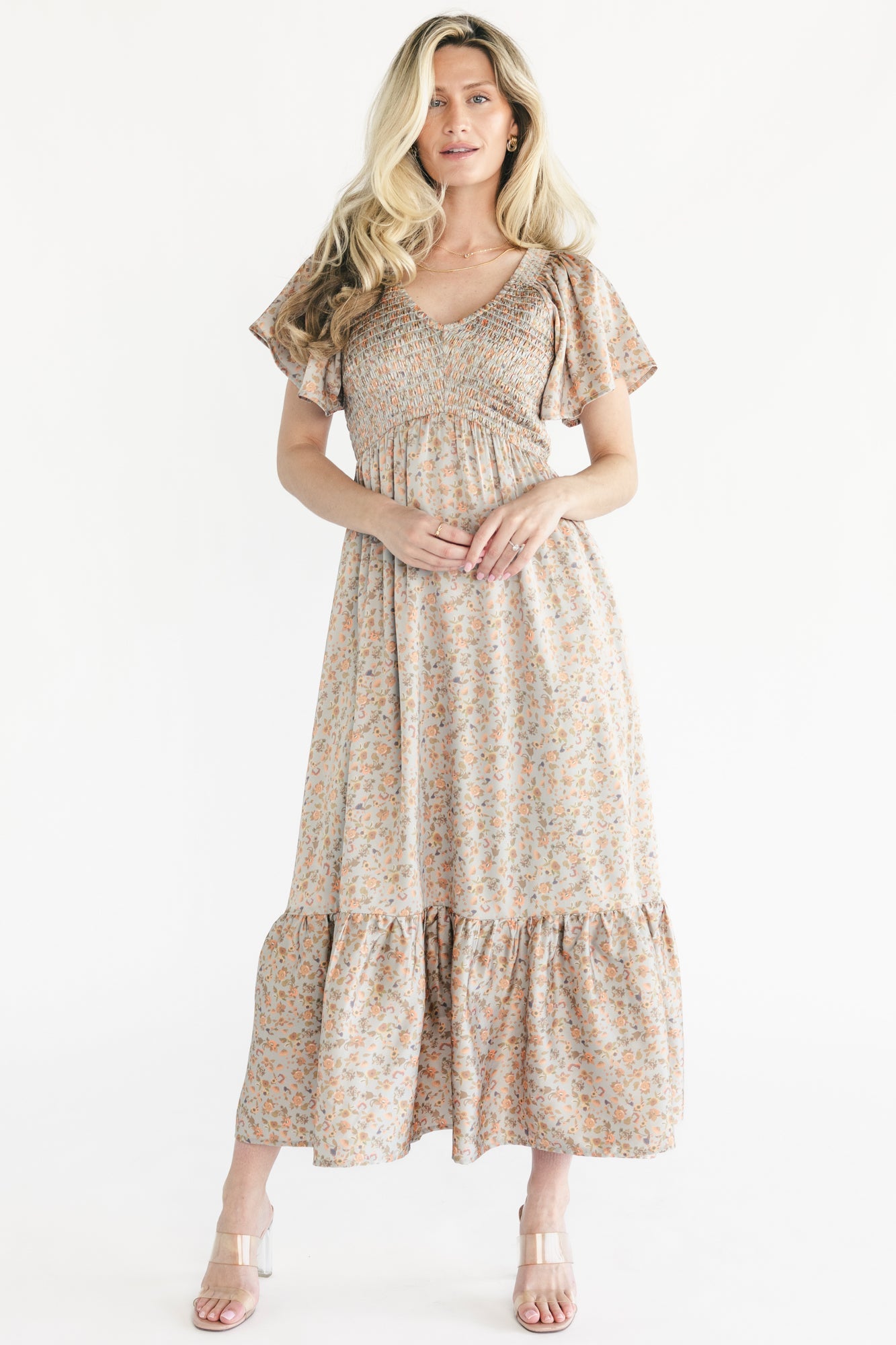Rosie Smocked Dress | Baltic Born Sage Floral