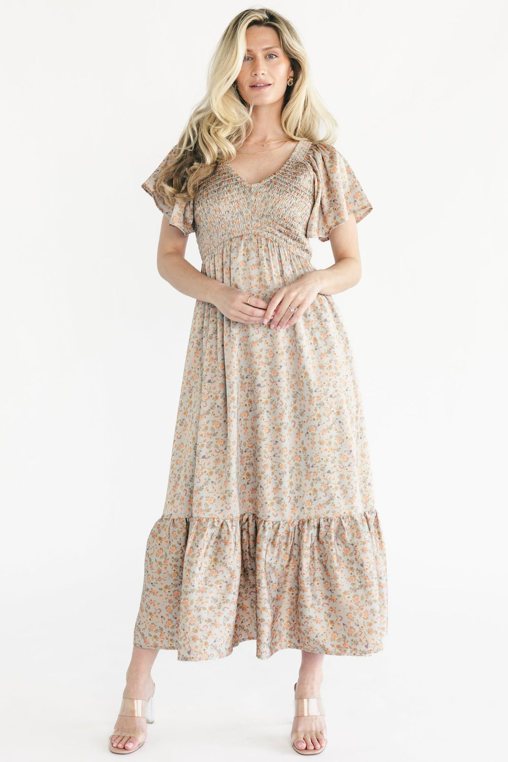 Rosie Smocked Dress | Baltic Born Sage Floral