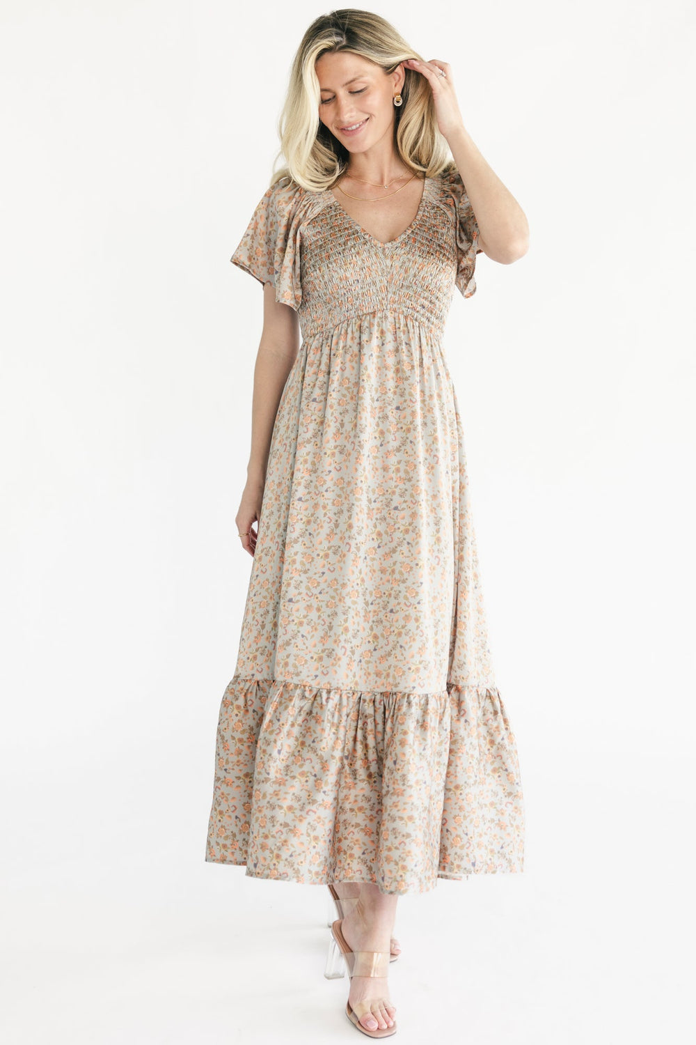Rosie Smocked Dress | Baltic Born Sage Floral