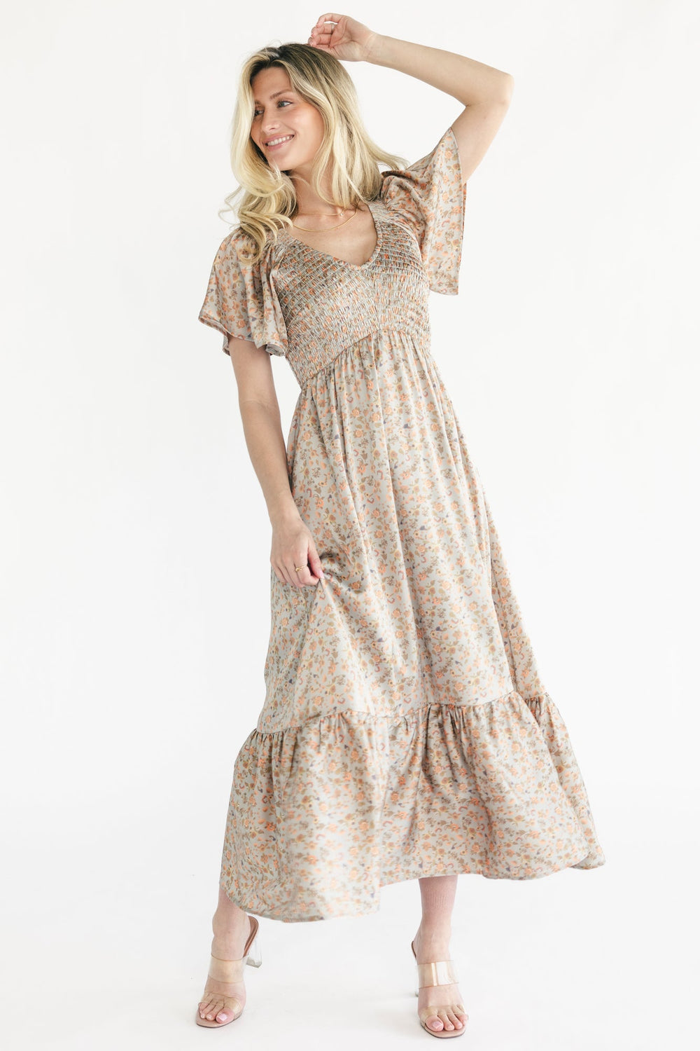Rosie Smocked Dress | Baltic Born Sage Floral