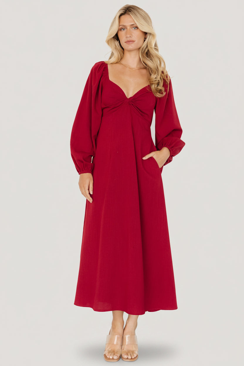Rosalie Back Tie Dress | Baltic Born Scarlet