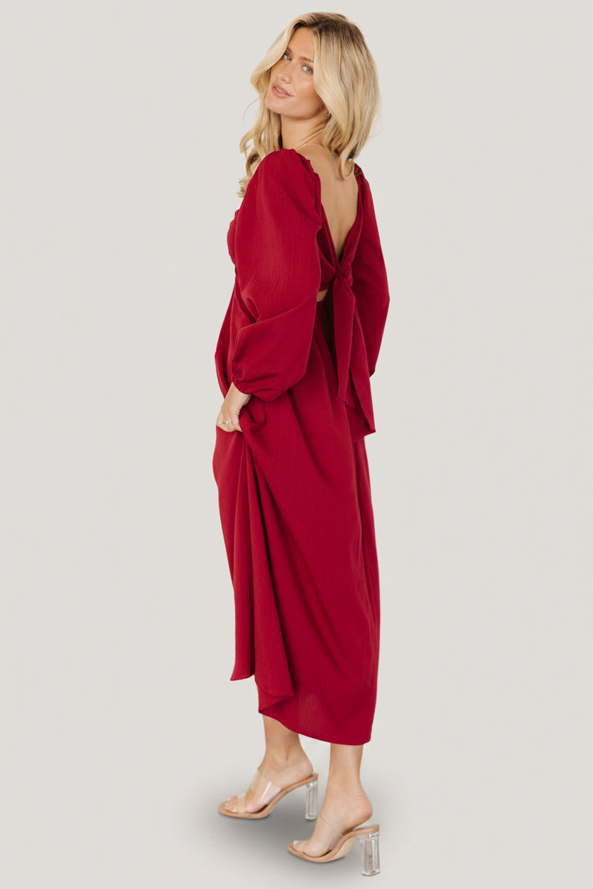 Rosalie Back Tie Dress | Baltic Born Scarlet